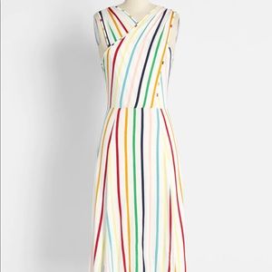 NWT ModCloth Rainbow Striped Dress